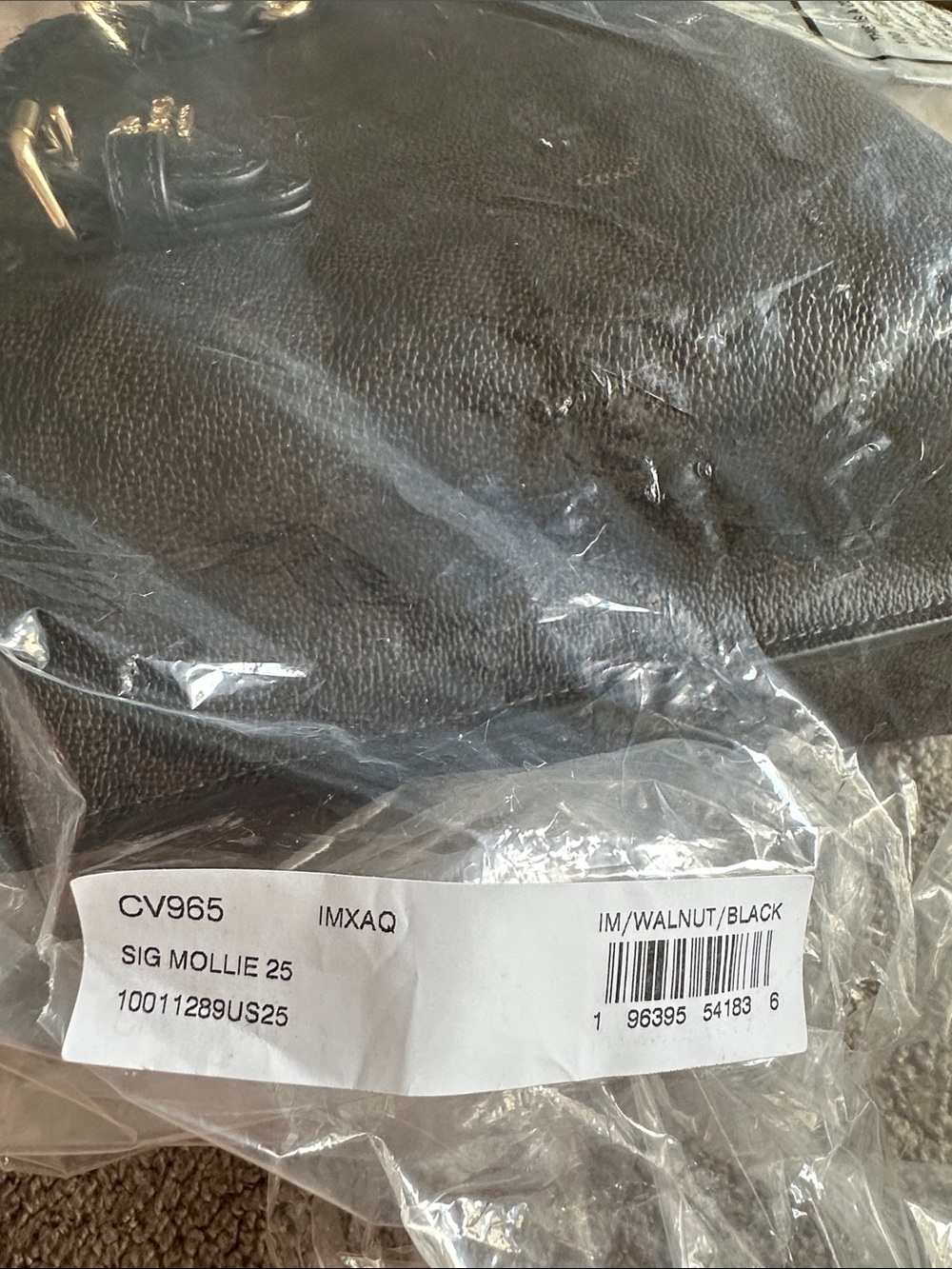 NWOT Coach Mollie Tote 25 in Signature Canvas Walnut Black CV965 Crossbody - Picture 10 of 10